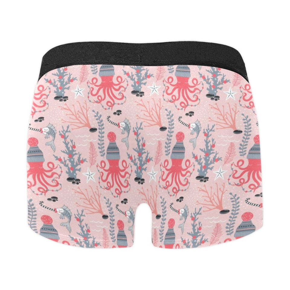 Octopus winter hat garland Fish candy Seaweed Cora Men's All Over Print Boxer Briefs Men's Underwear