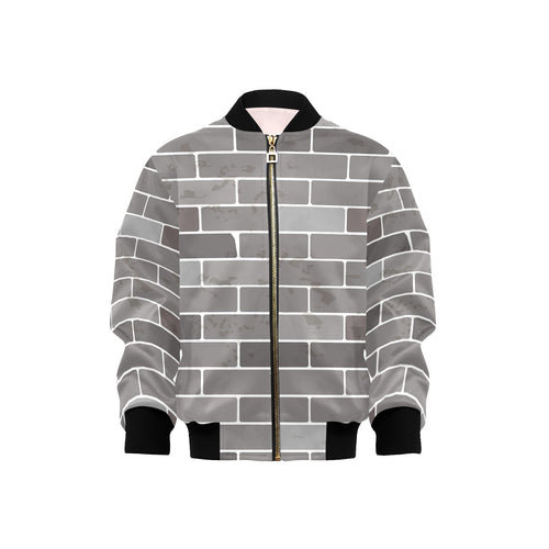 Brick Printed Pattern Print Design 05 Kids' Boys' Girls' Bomber Jacket