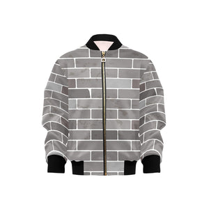 Brick Printed Pattern Print Design 05 Kids' Boys' Girls' Bomber Jacket