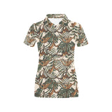 Monkey tropical leaves background Women's All Over Print Polo Shirt
