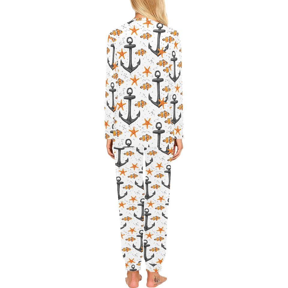 Clown Fish Pattern Print Design 02 Women's All Over Print Pajama Set