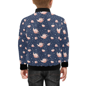 Tea pots Pattern Print Design 04 Kids' Boys' Girls' Bomber Jacket