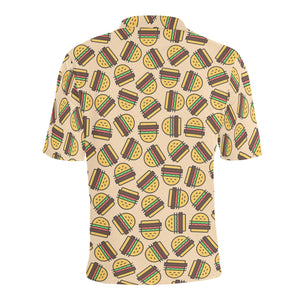 Hamburger Pattern Print Design 01 Men's All Over Print Polo Shirt