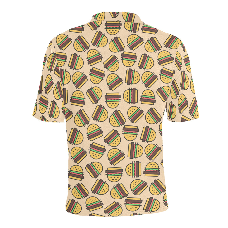 Hamburger Pattern Print Design 01 Men's All Over Print Polo Shirt