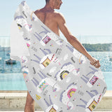 Cute Llama Alpaca pattern Beach Towel