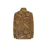 cacao beans tribal polynesian pattern background Women's Long Sleeve Polo Shirt