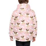Cute unicorn pug pattern Kids' Boys' Girls' Padded Hooded Jacket