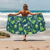 Lime ice flower pattern Beach Towel