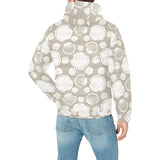 Scallop shell pattern Men's Padded Hooded Jacket