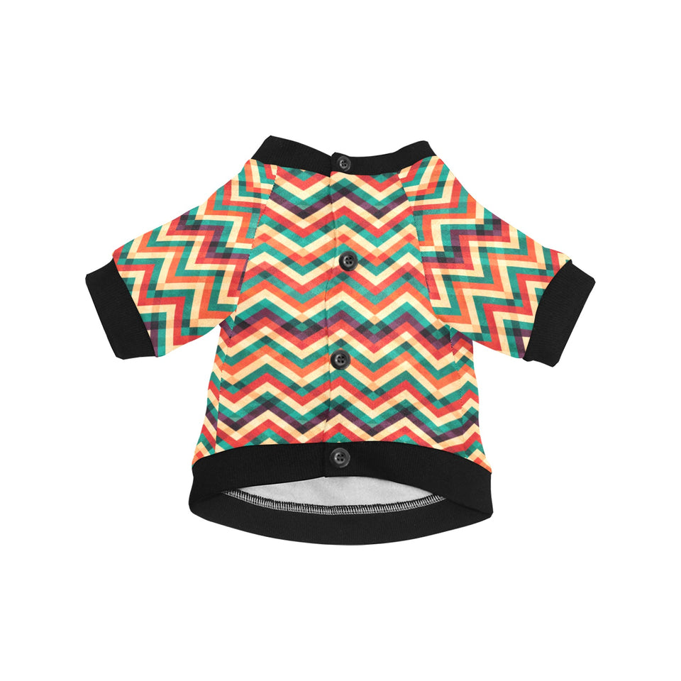 zigzag  chevron colorful pattern All Over Print Pet Dog Round Neck Fuzzy Shirt