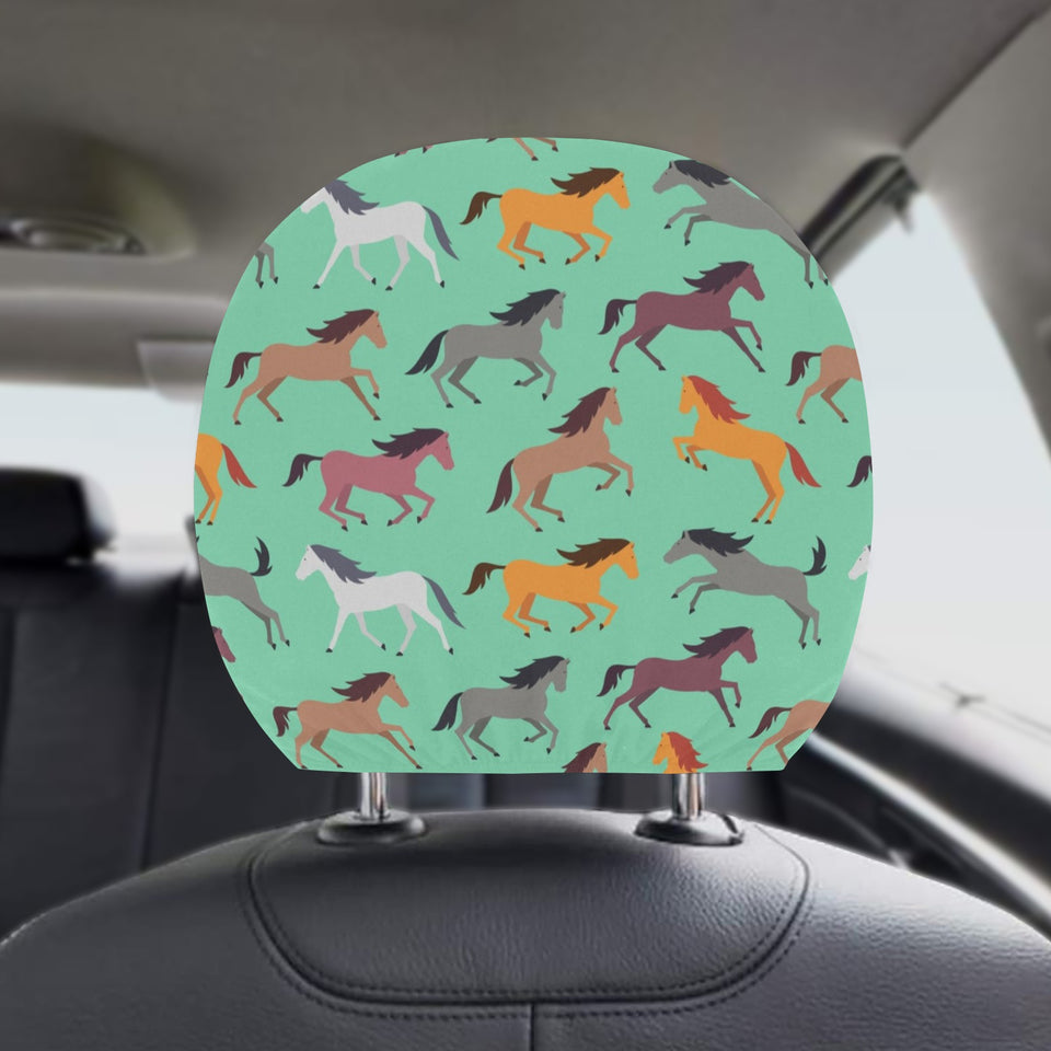 Colorful horses pattern Car Headrest Cover