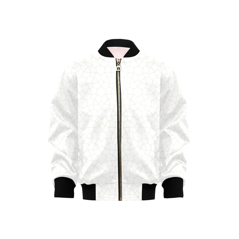 arabic white pattern Kids' Boys' Girls' Bomber Jacket