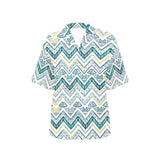 zigzag  chevron paint design pattern Women's All Over Print Hawaiian Shirt