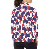 Kangaroo Australian pattern Women's Long Sleeve Polo Shirt