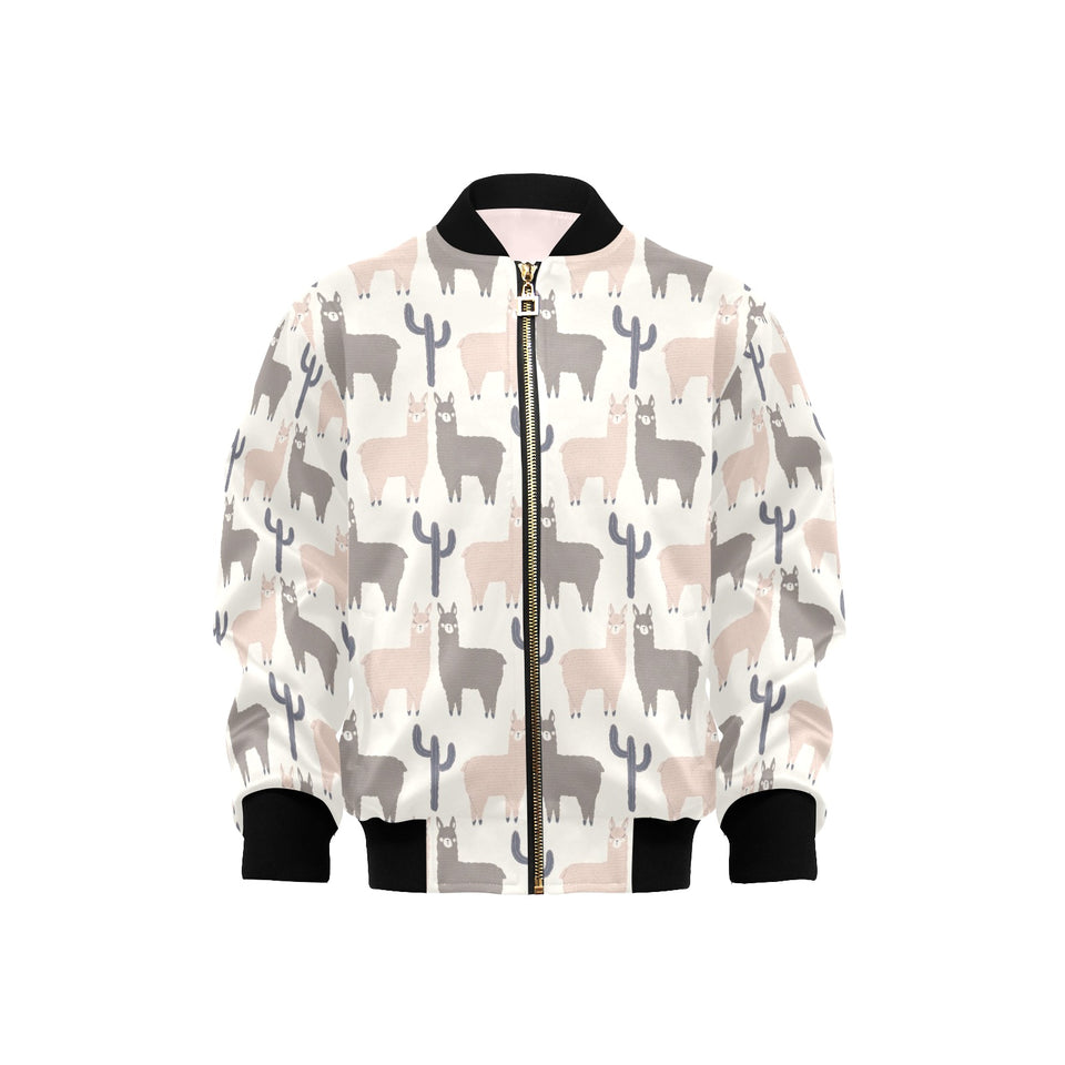 Llama Alpaca pattern Kids' Boys' Girls' Bomber Jacket
