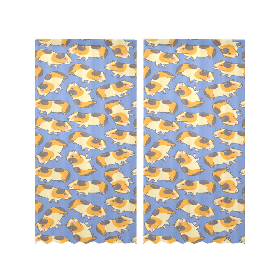 Guinea Pig Pattern Print Design 02 Gauze Curtain
