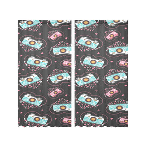 Camera Pattern Print Design 04 Gauze Curtain