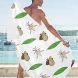 Color hand drawn cacao pattern Beach Towel