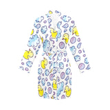 Duck Pattern Print Design 01 Women's Long Sleeve Belted Night Robe