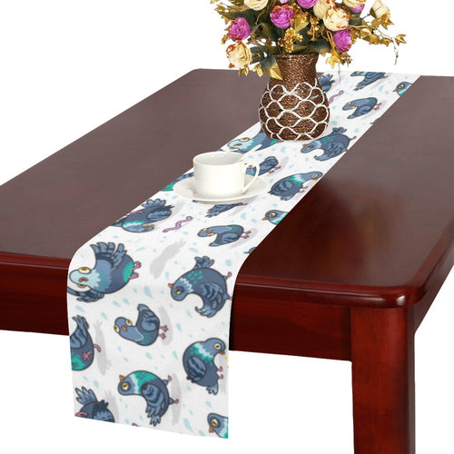 Pigeon Pattern Print Design 02 Table Runner