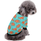 Octopus turquoise background All Over Print Pet Dog Round Neck Fuzzy Shirt