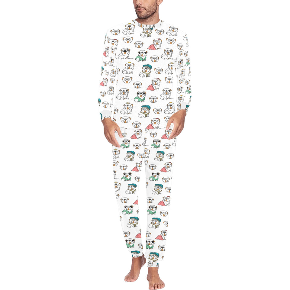 English Bulldog Pattern Print Design 03 Men's All Over Print Pajama