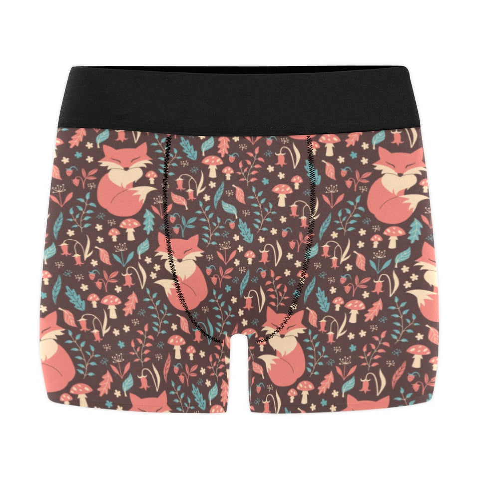 fox leaves mushroom pattern Men's All Over Print Boxer Briefs Men's Underwear