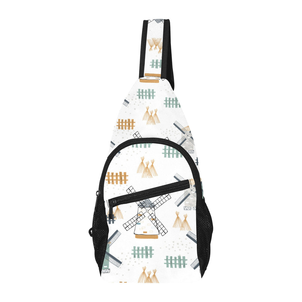 windmill pattern All Over Print Chest Bag