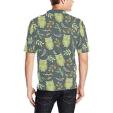 Cute owls leaves pattern Men's All Over Print Polo Shirt