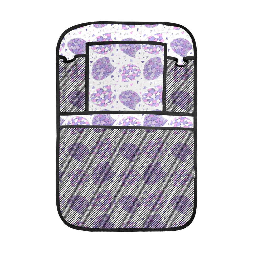 Hedgehog Pattern Print Design 05 Car Seat Back Organizer