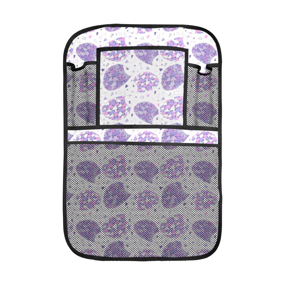 Hedgehog Pattern Print Design 05 Car Seat Back Organizer