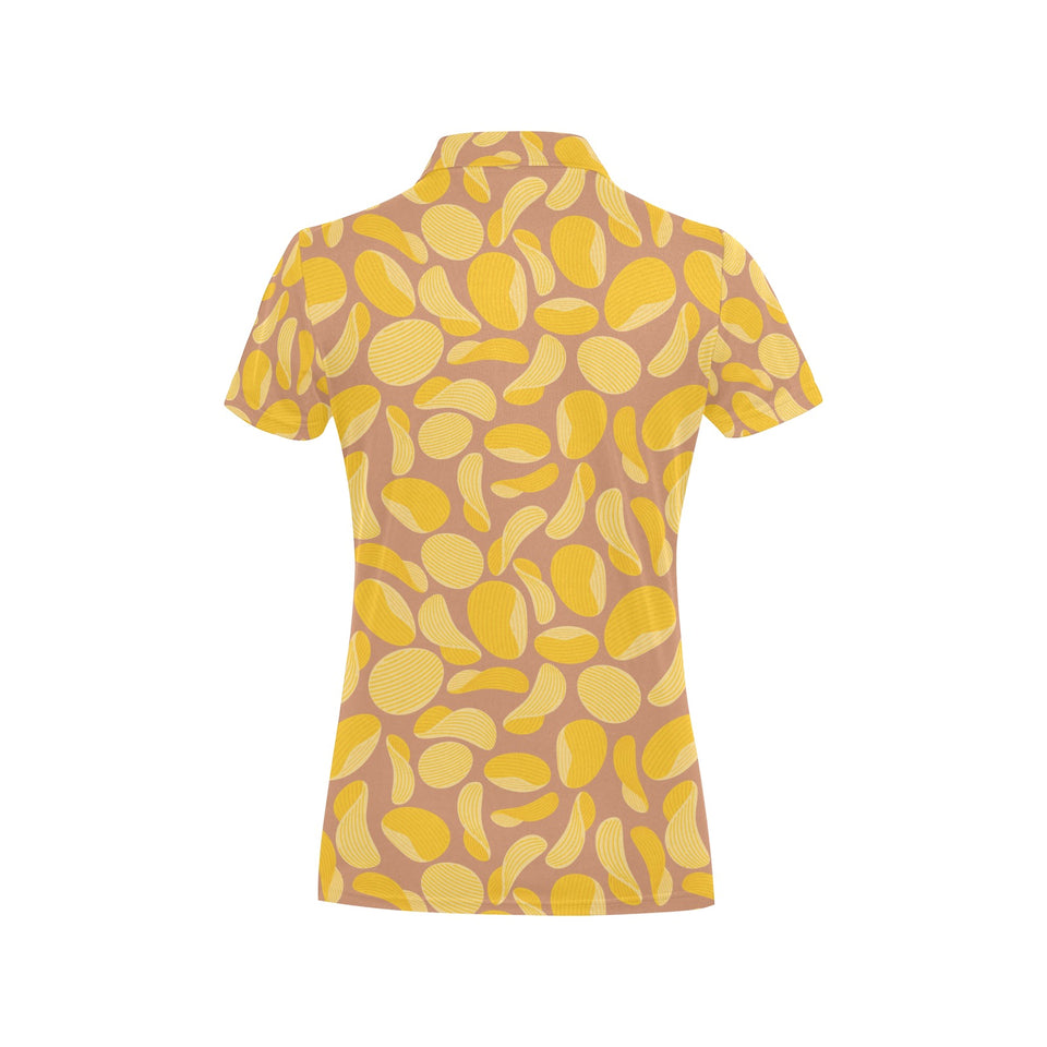 Potato Chips Pattern Print Design 01 Women's All Over Print Polo Shirt