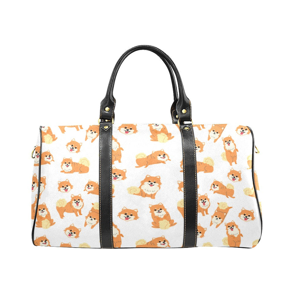 Brown pomeranian pattern Travel Bag