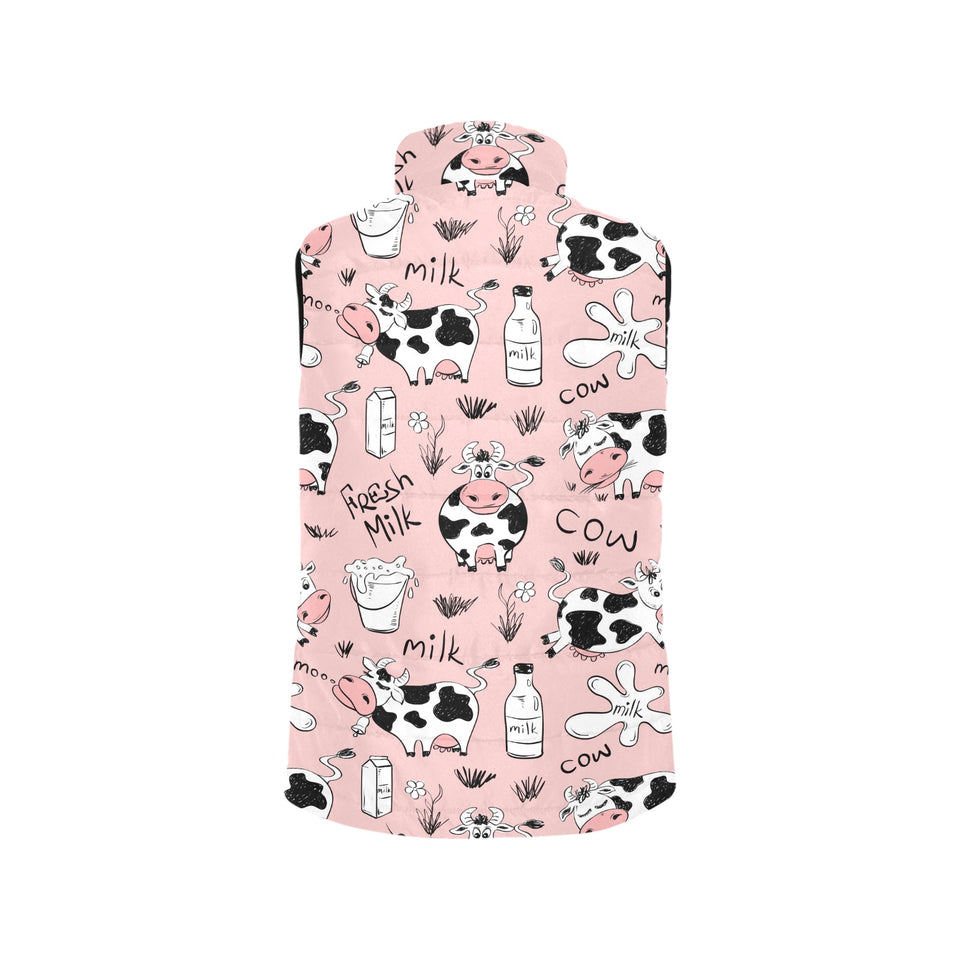 Cows milk product pink background Women's Padded Vest