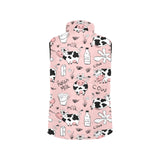 Cows milk product pink background Women's Padded Vest