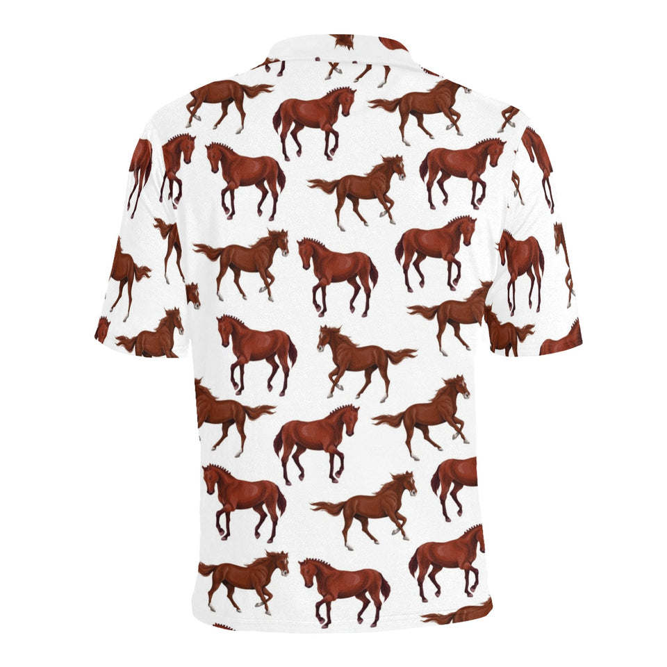 Horses running pattern background Men's All Over Print Polo Shirt