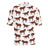 Horses running pattern background Men's All Over Print Polo Shirt