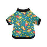 French fries red paper box pattern All Over Print Pet Dog Round Neck Fuzzy Shirt