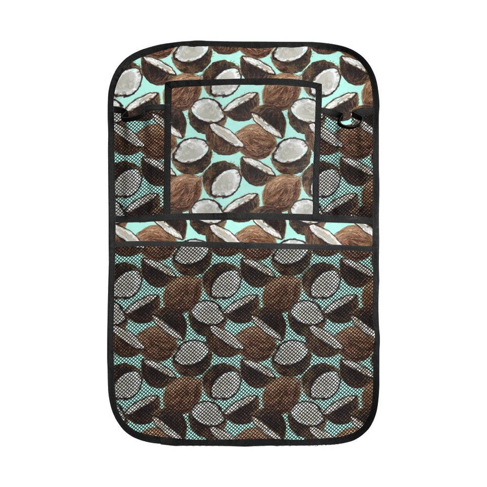 Coconut Pattern Print Design 03 Car Seat Back Organizer