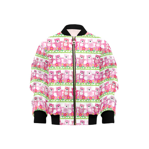 Teddy Bear Pattern Print Design 04 Kids' Boys' Girls' Bomber Jacket