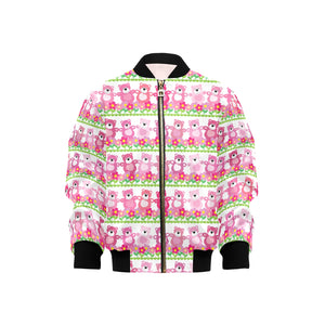 Teddy Bear Pattern Print Design 04 Kids' Boys' Girls' Bomber Jacket