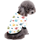 Colorful helicopter pattern All Over Print Pet Dog Round Neck Fuzzy Shirt