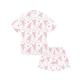 Hand drawn ice cream pattern Kids' Boys' Girls' V-Neck Short Pajama Set