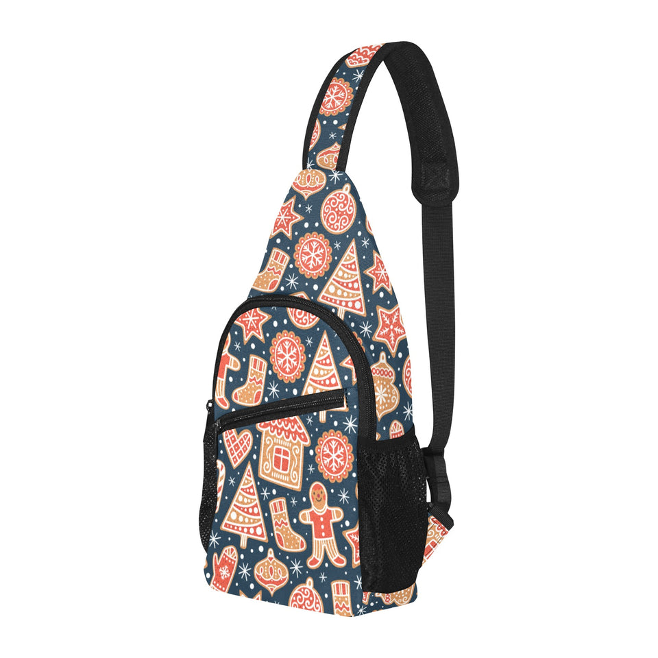 Christmas gingerbread cookie pattern All Over Print Chest Bag