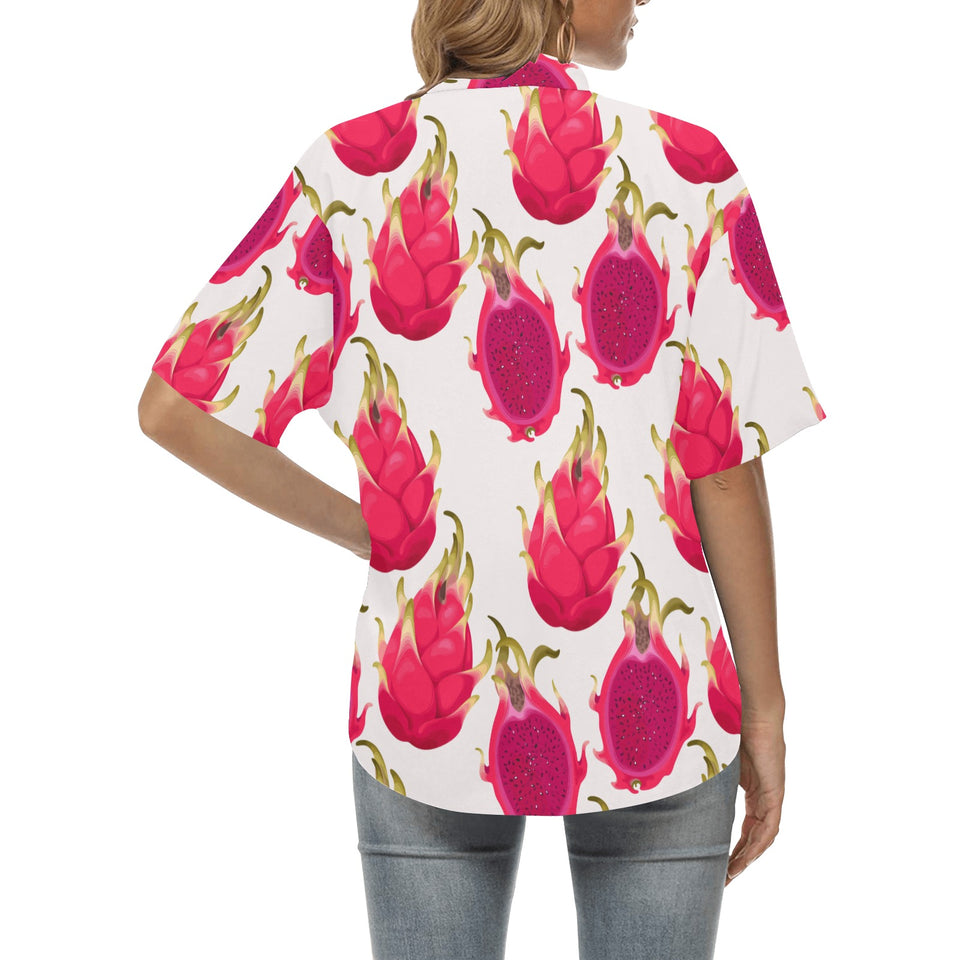 dragon fruits design pattern Women's All Over Print Hawaiian Shirt