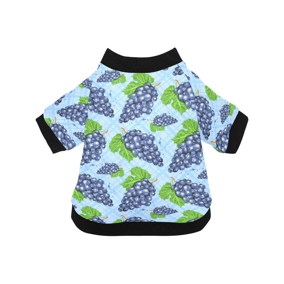 Watercolor grape pattern All Over Print Pet Dog Round Neck Fuzzy Shirt