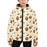 Coconut Pattern Print Design 05 Kids' Boys' Girls' Padded Hooded Jacket
