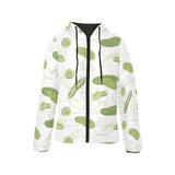Cucumber sketch pattern Women's Padded Hooded Jacket