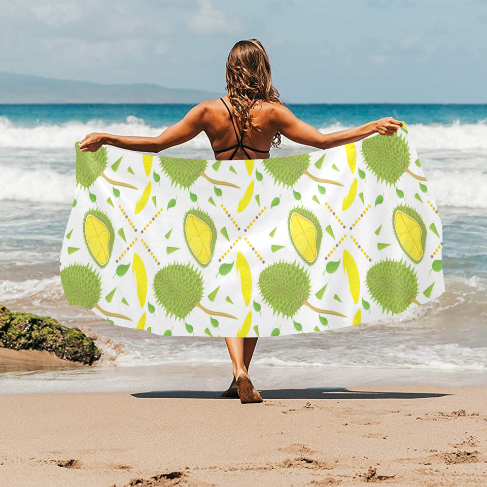 Durian pattern background Beach Towel