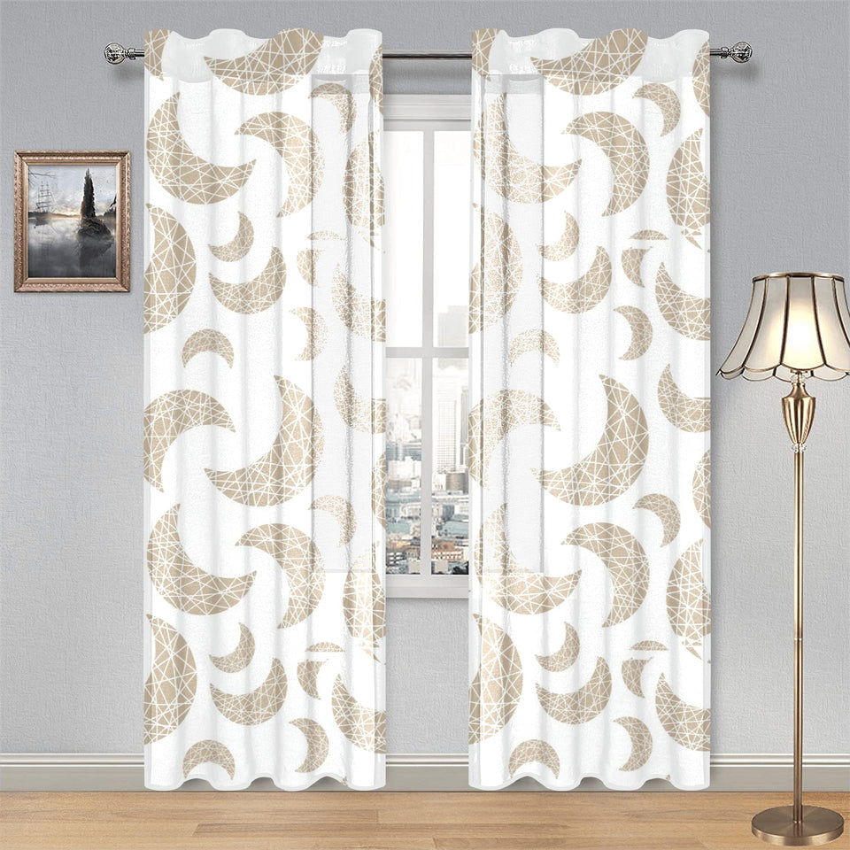 Cool gold moon abstract pattern Gauze Curtain